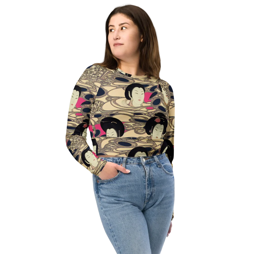 Timeless Reverie on Long Sleeve Crop Top — Front