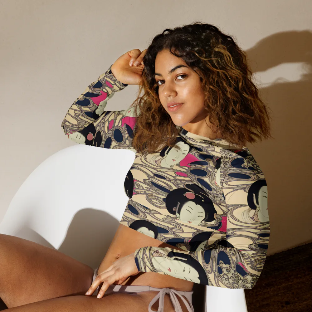 Timeless Reverie on Long Sleeve Crop Top — Left Front
