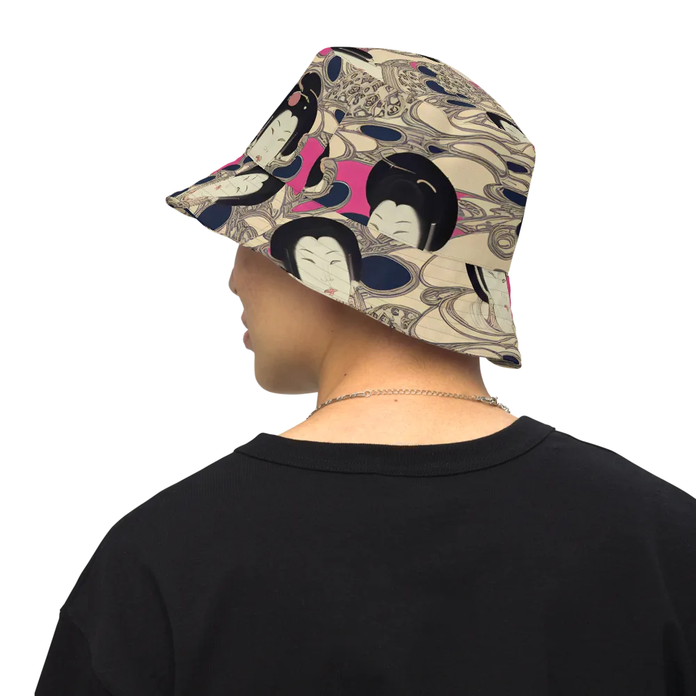 Timeless Reverie on Reversible Bucket Hat — Back Inside