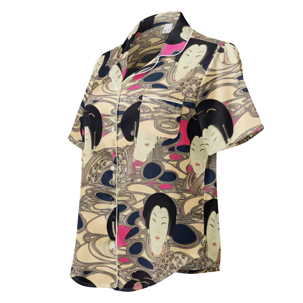 Timeless Reverie on Women's Short Sleeve Pajama Top — Left Front