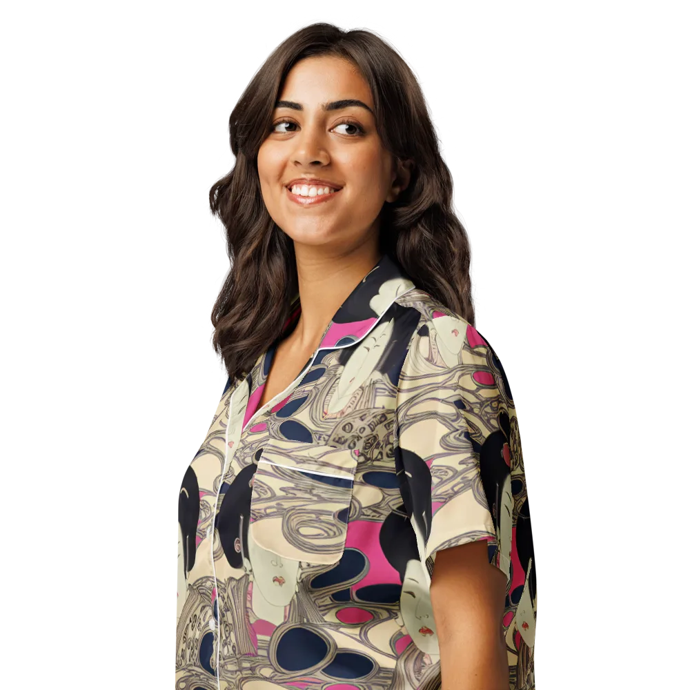 Timeless Reverie on Women's Short Sleeve Pajama Top — Left Front