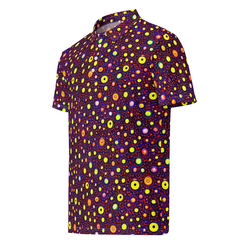 Cosmic Dotscape on Men's Slim Fit Polo Shirt — Left Front