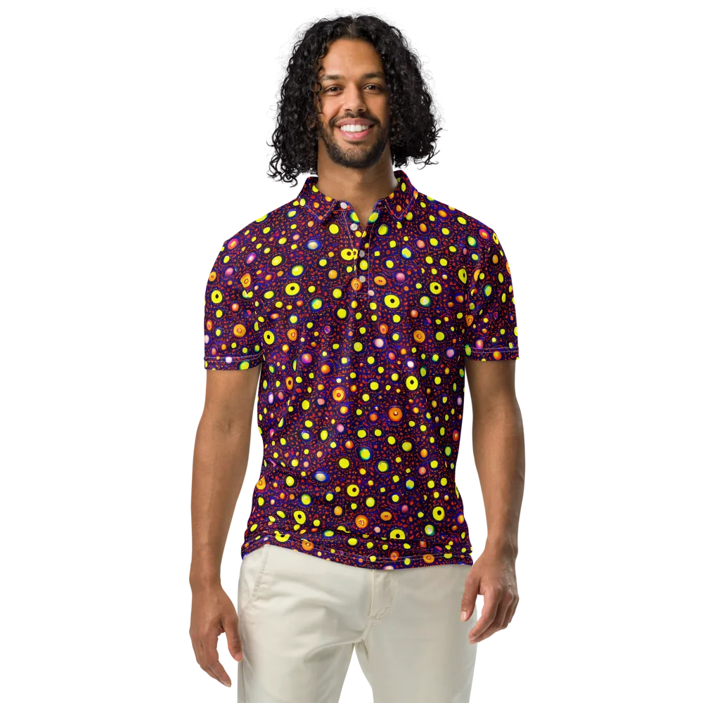 Cosmic Dotscape on Men's Slim Fit Polo Shirt — Front