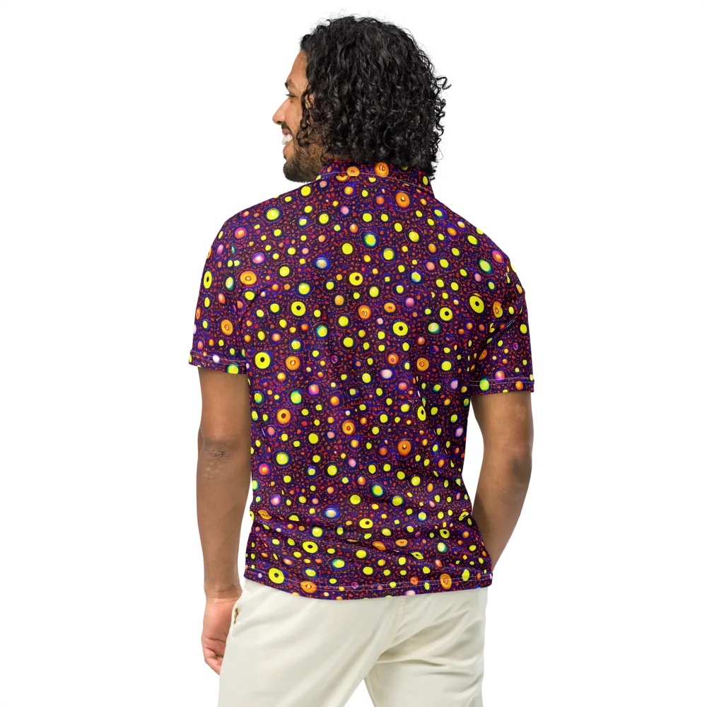 Cosmic Dotscape on Men's Slim Fit Polo Shirt — Back