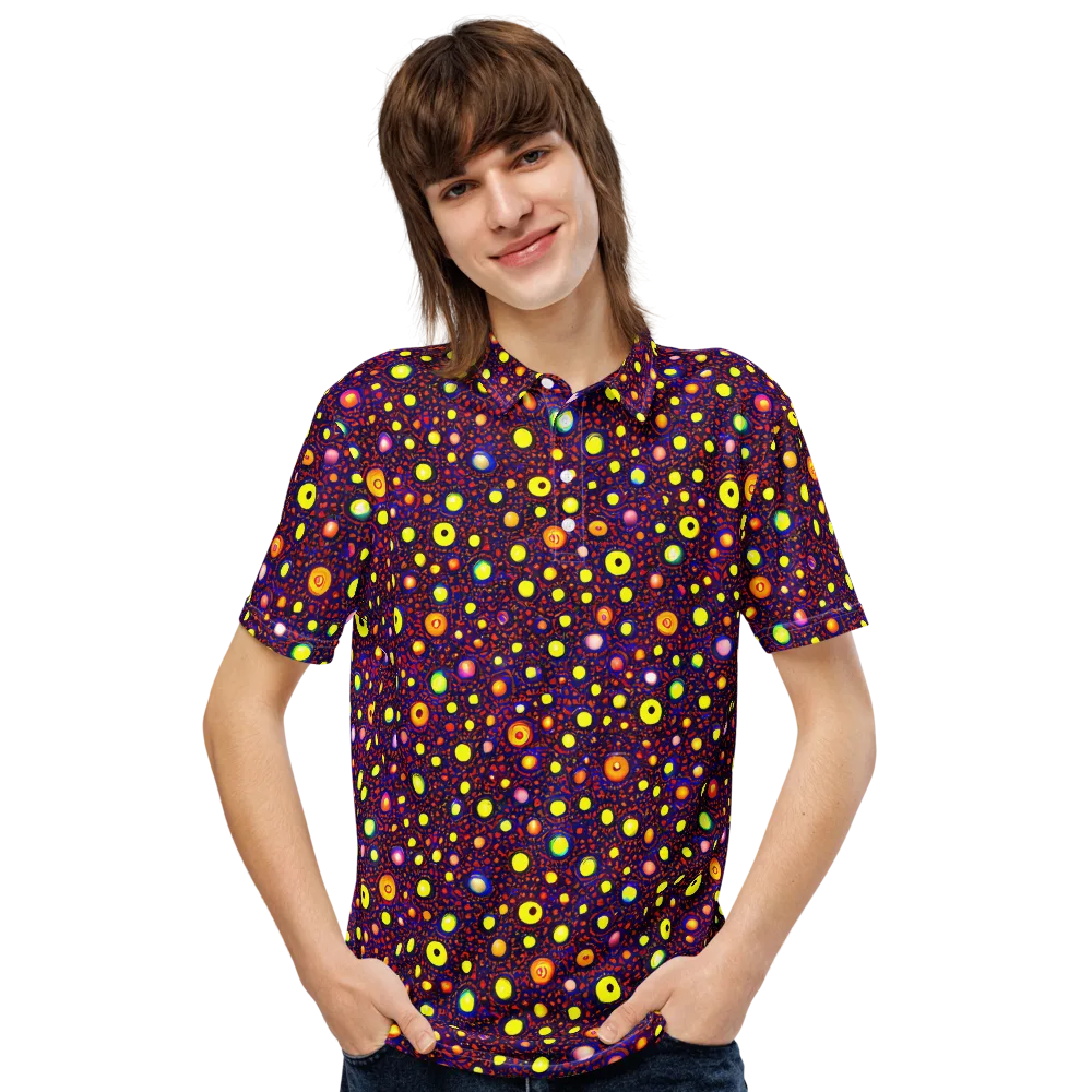 Cosmic Dotscape on Men's Slim Fit Polo Shirt — Front