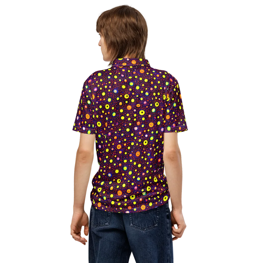 Cosmic Dotscape on Men's Slim Fit Polo Shirt — Back