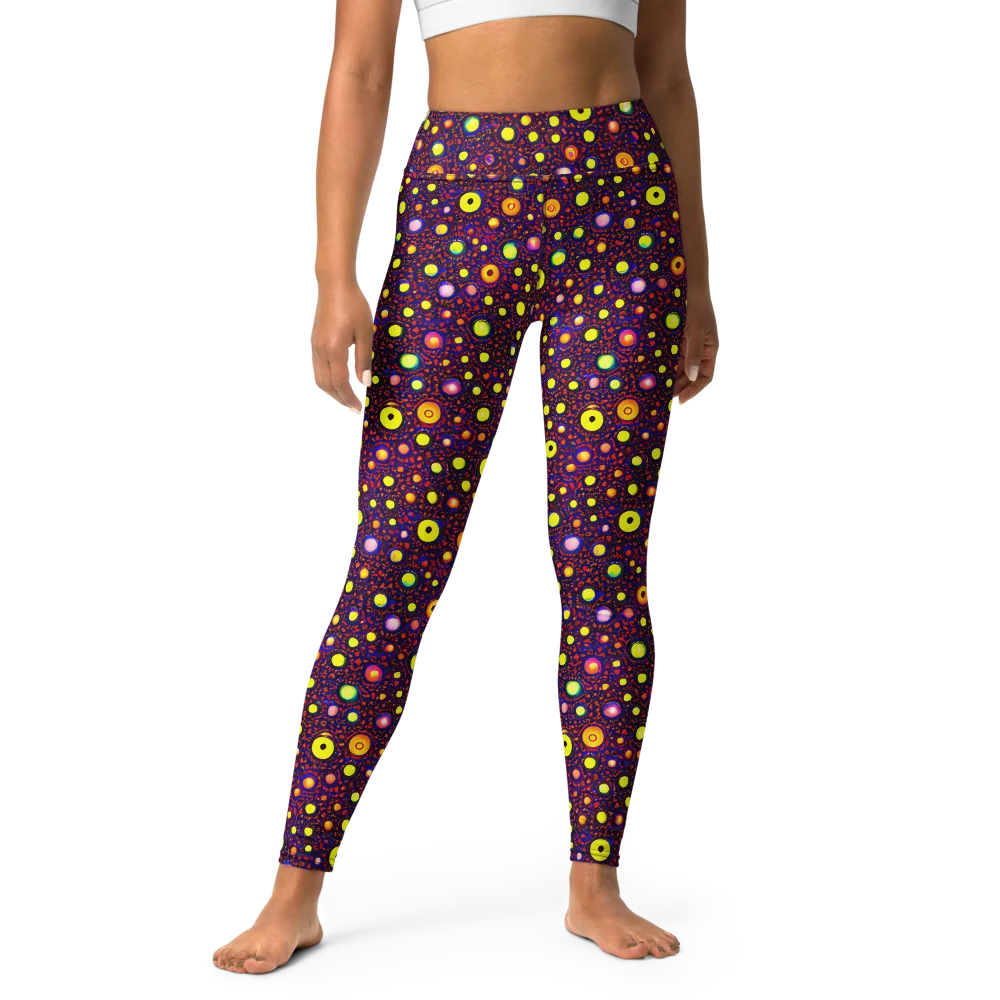 Cosmic Dotscape on Yoga Leggings — Front