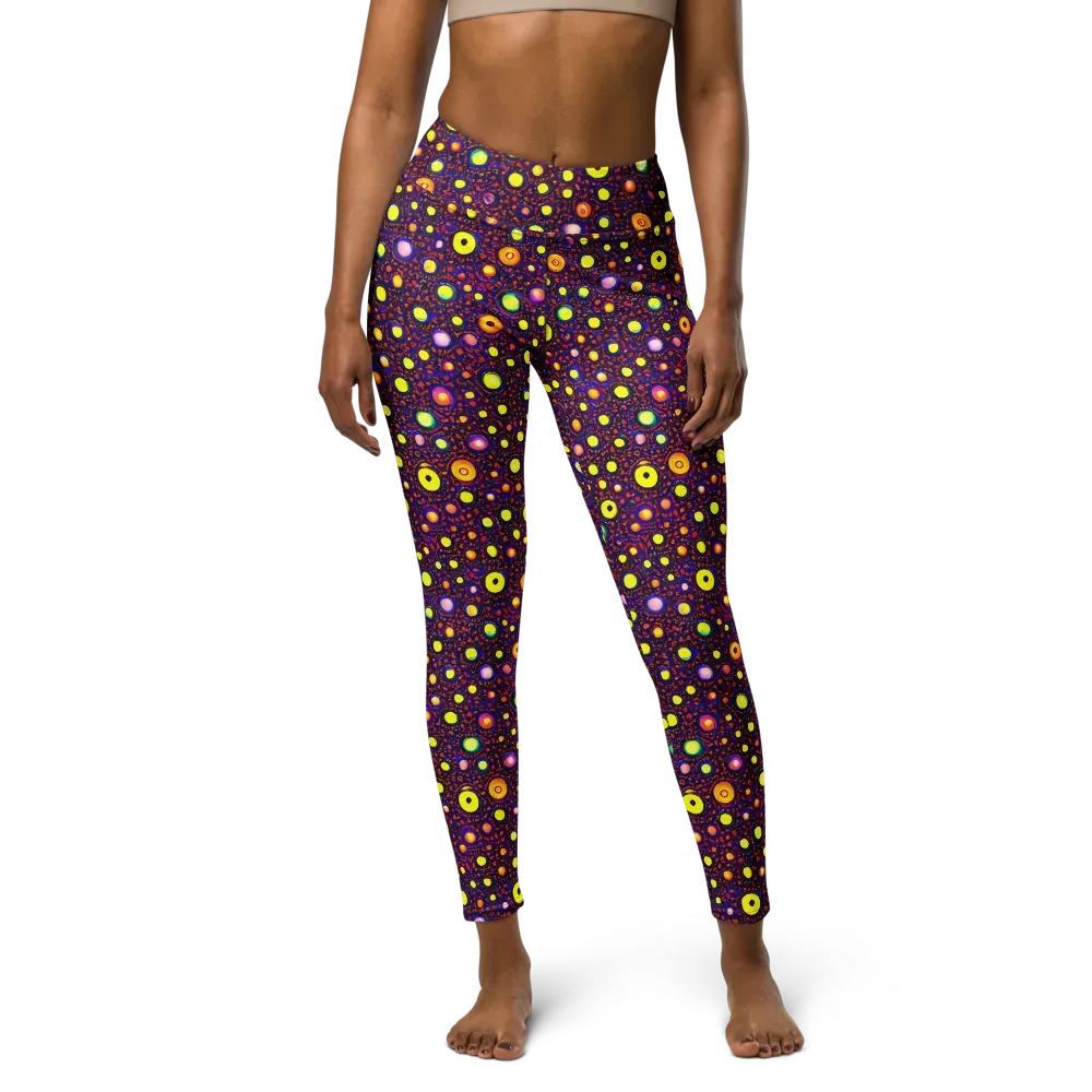 Cosmic Dotscape on Yoga Leggings — Front