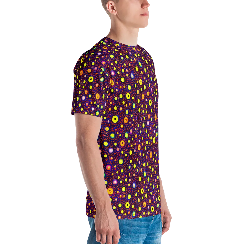 Cosmic Dotscape on Men's Crew Neck T-Shirt — Right