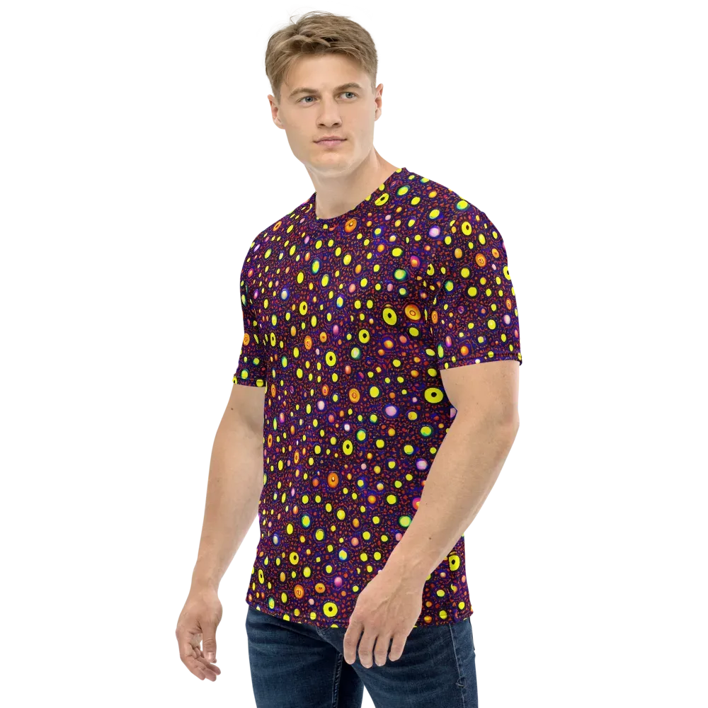Cosmic Dotscape on Men's Crew Neck T-Shirt — Left