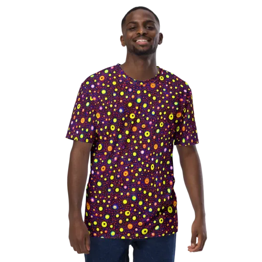 Cosmic Dotscape on a Men's Crew Neck T-Shirt
