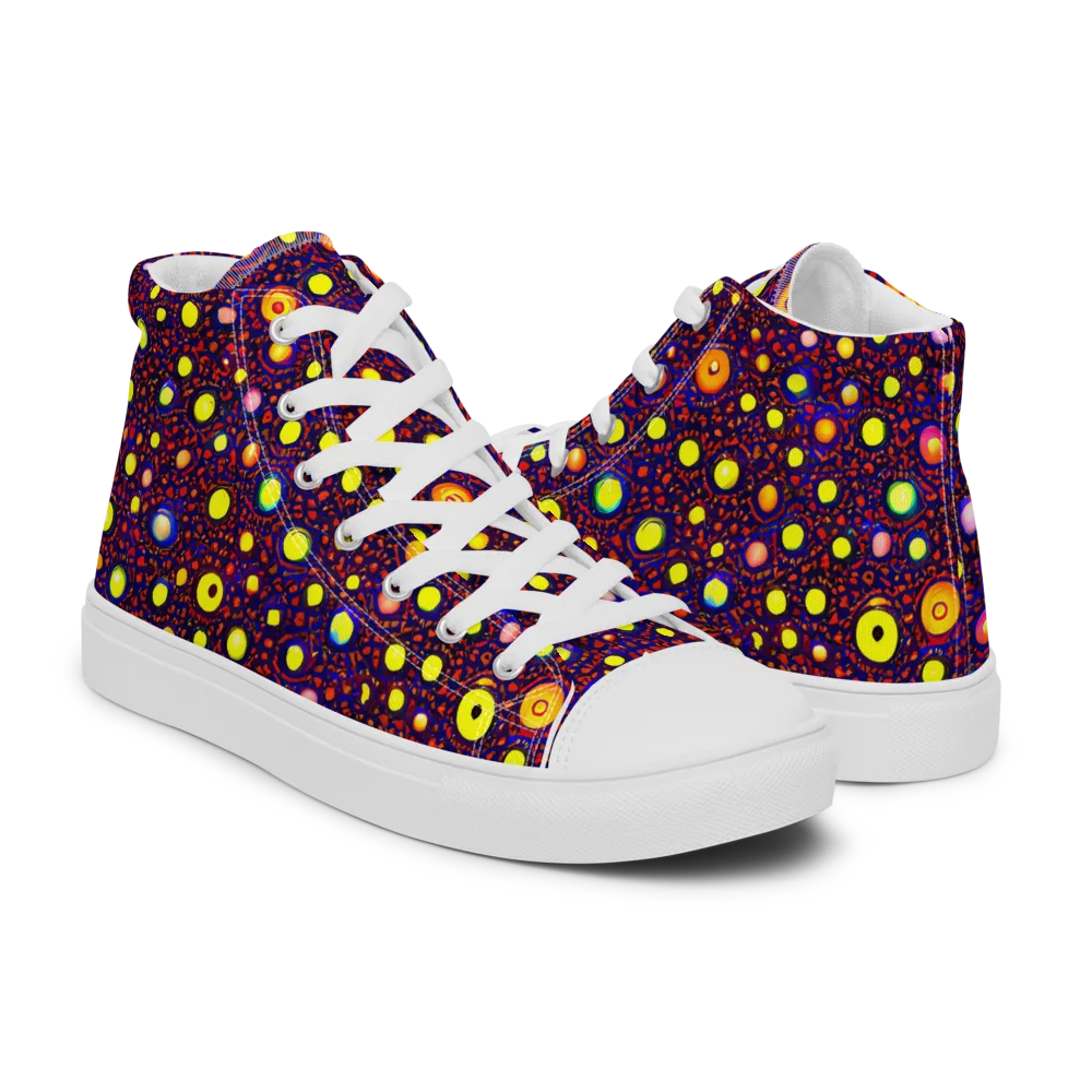 Cosmic Dotscape on Men's High Top Canvas Shoes — Right