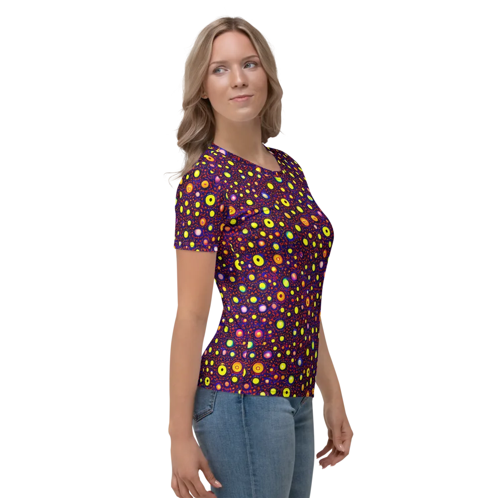 Cosmic Dotscape on Women's Crew Neck T-Shirt — Right