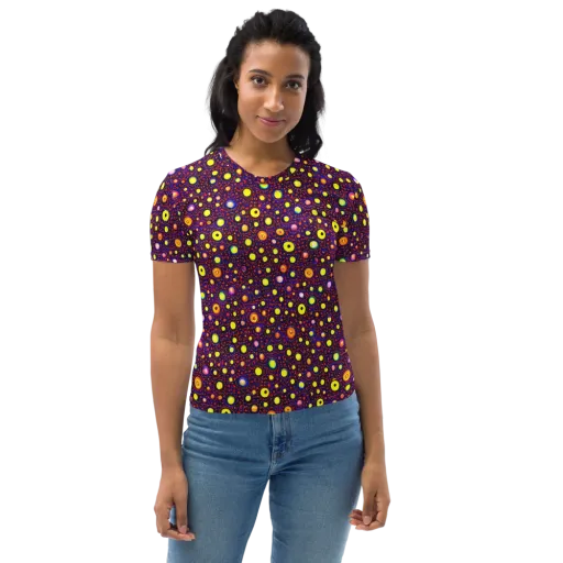 Cosmic Dotscape on a Women's Crew Neck T-Shirt