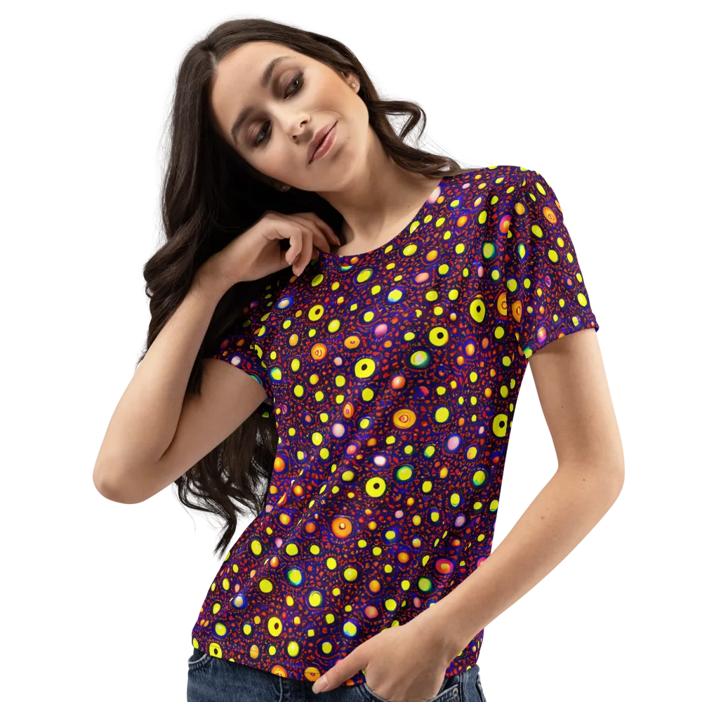 Cosmic Dotscape on Women's Crew Neck T-Shirt — Left Front
