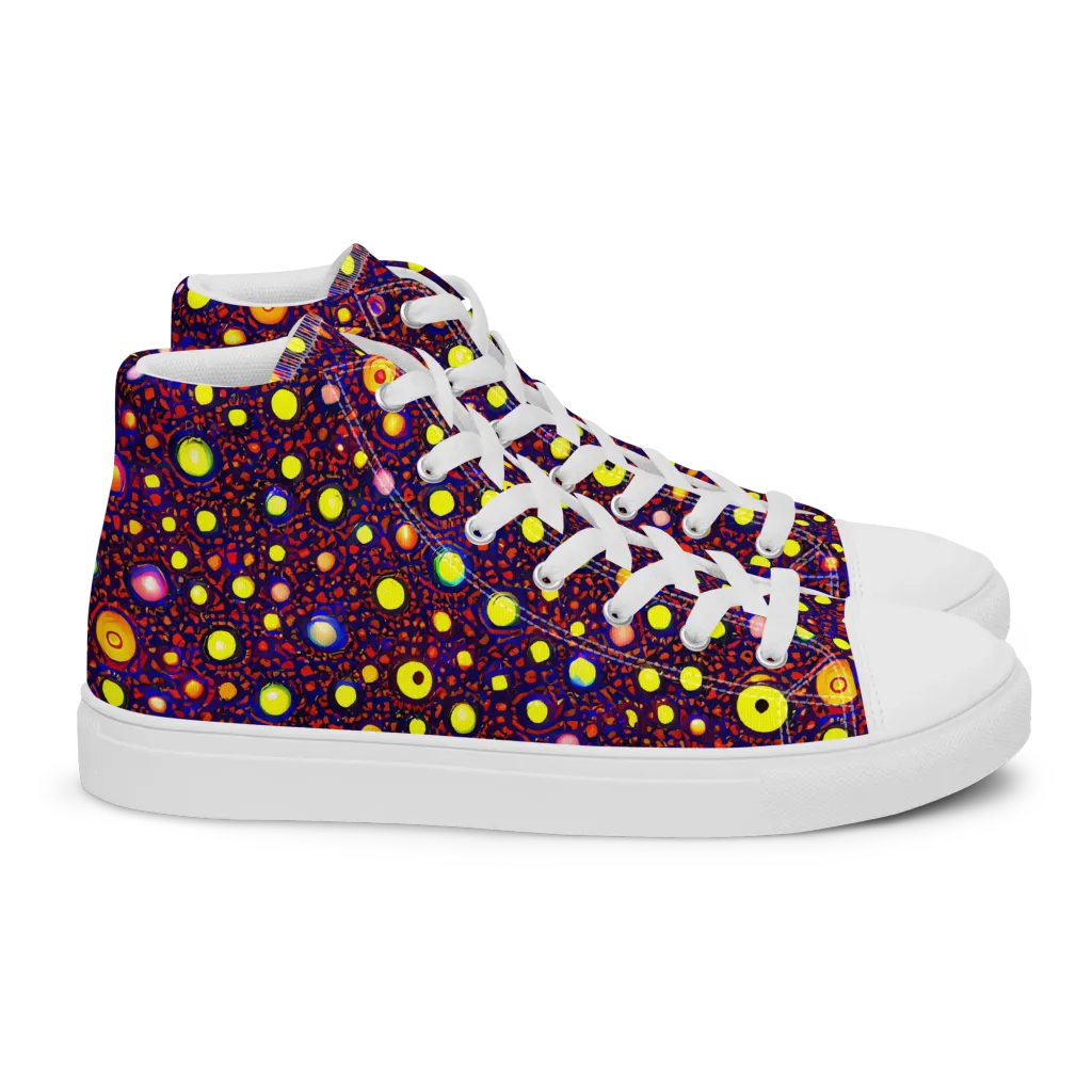 Cosmic Dotscape on Women's High Top Canvas Shoes — Right