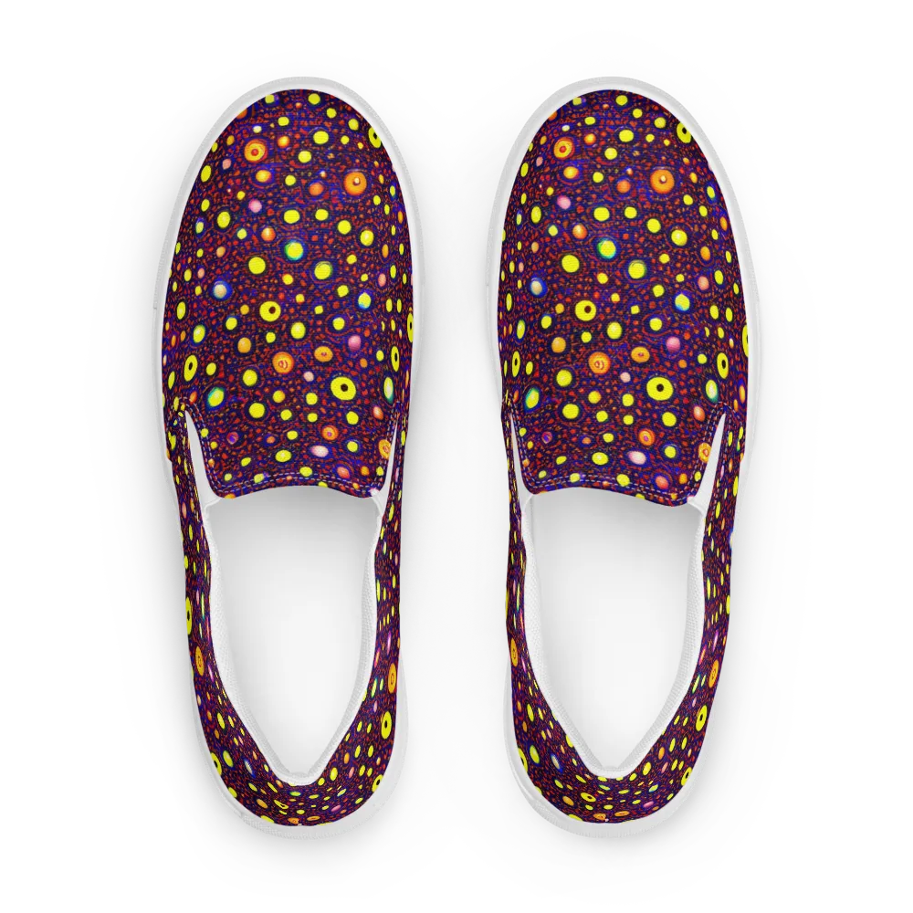 Cosmic Dotscape on Men's Slip-On Canvas Shoes — Front