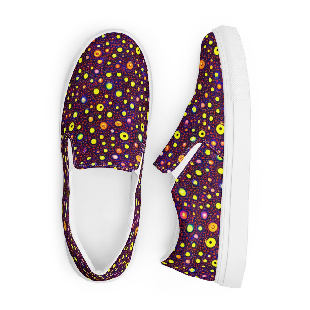 Cosmic Dotscape on Men's Slip-On Canvas Shoes — Front