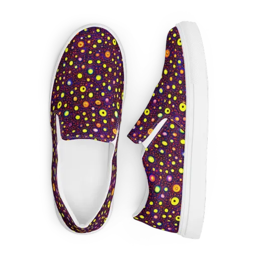 Cosmic Dotscape on a Men's Slip-On Canvas Shoes