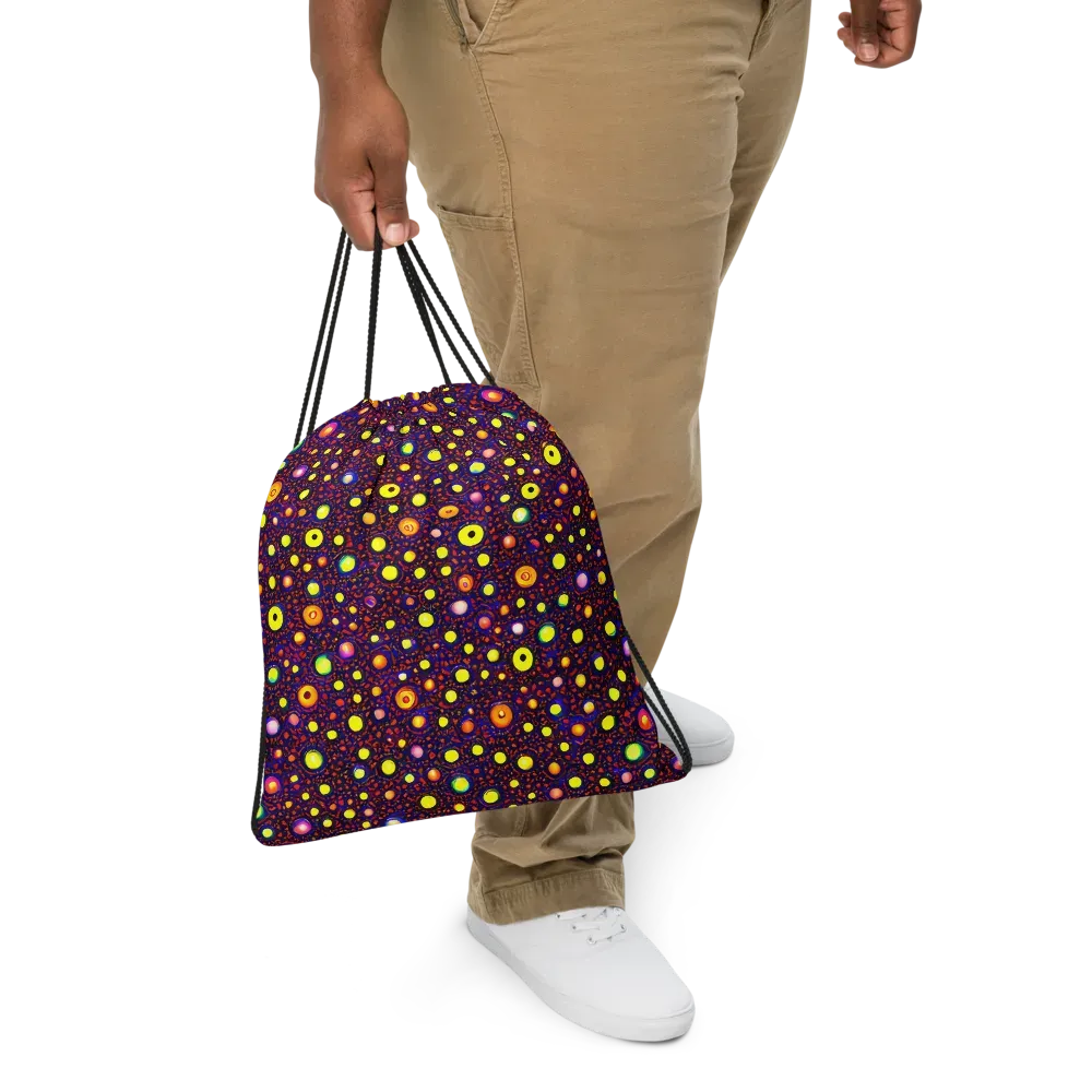 Cosmic Dotscape on Drawstring Bag — Front