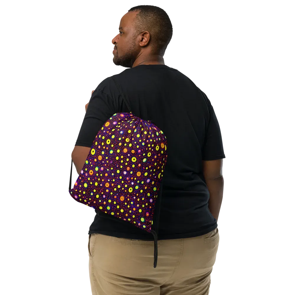 Cosmic Dotscape on Drawstring Bag — Front