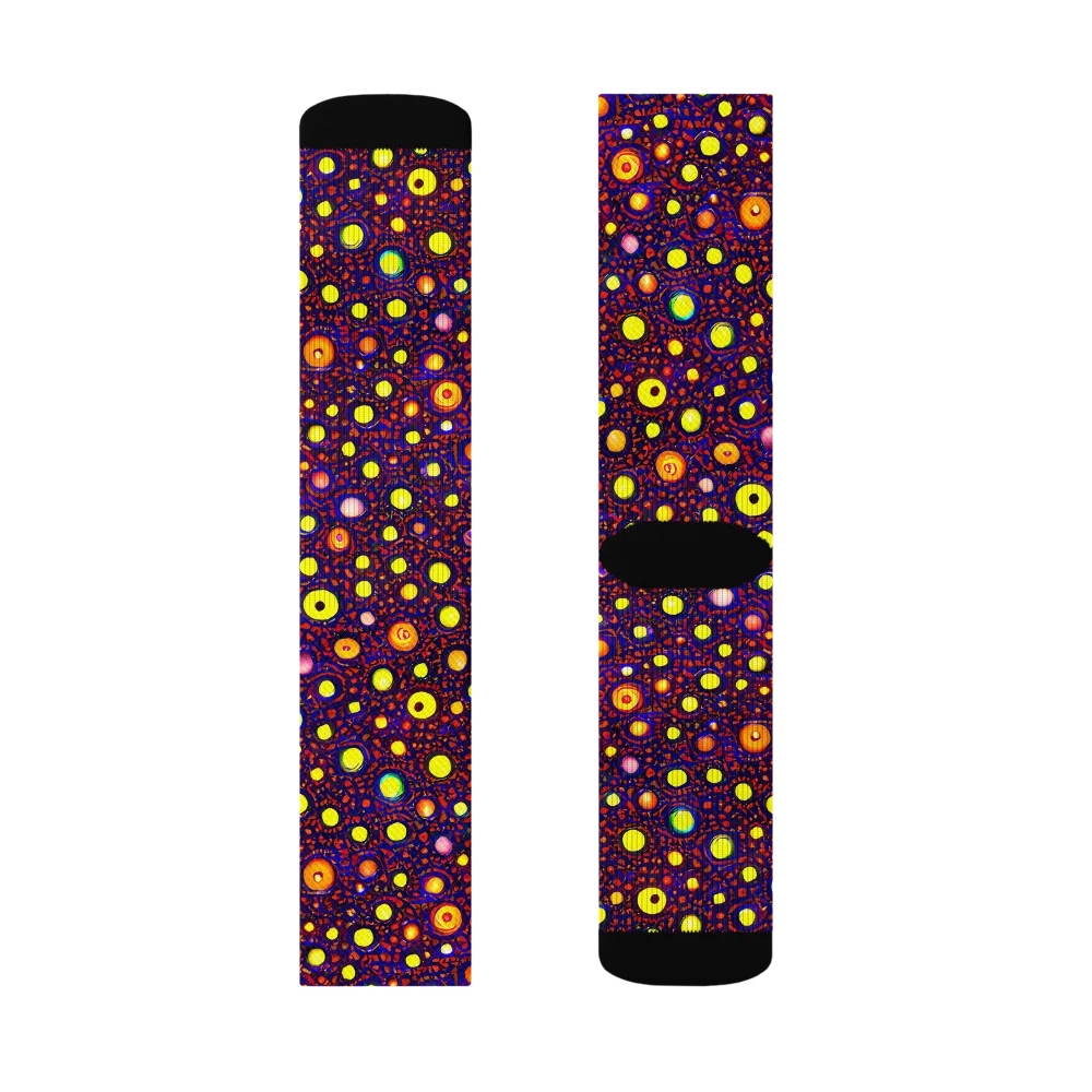Cosmic Dotscape on Socks — Left Sock
