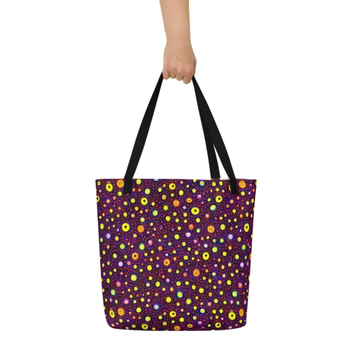 Cosmic Dotscape on a Large Tote Bag W/ Pocket