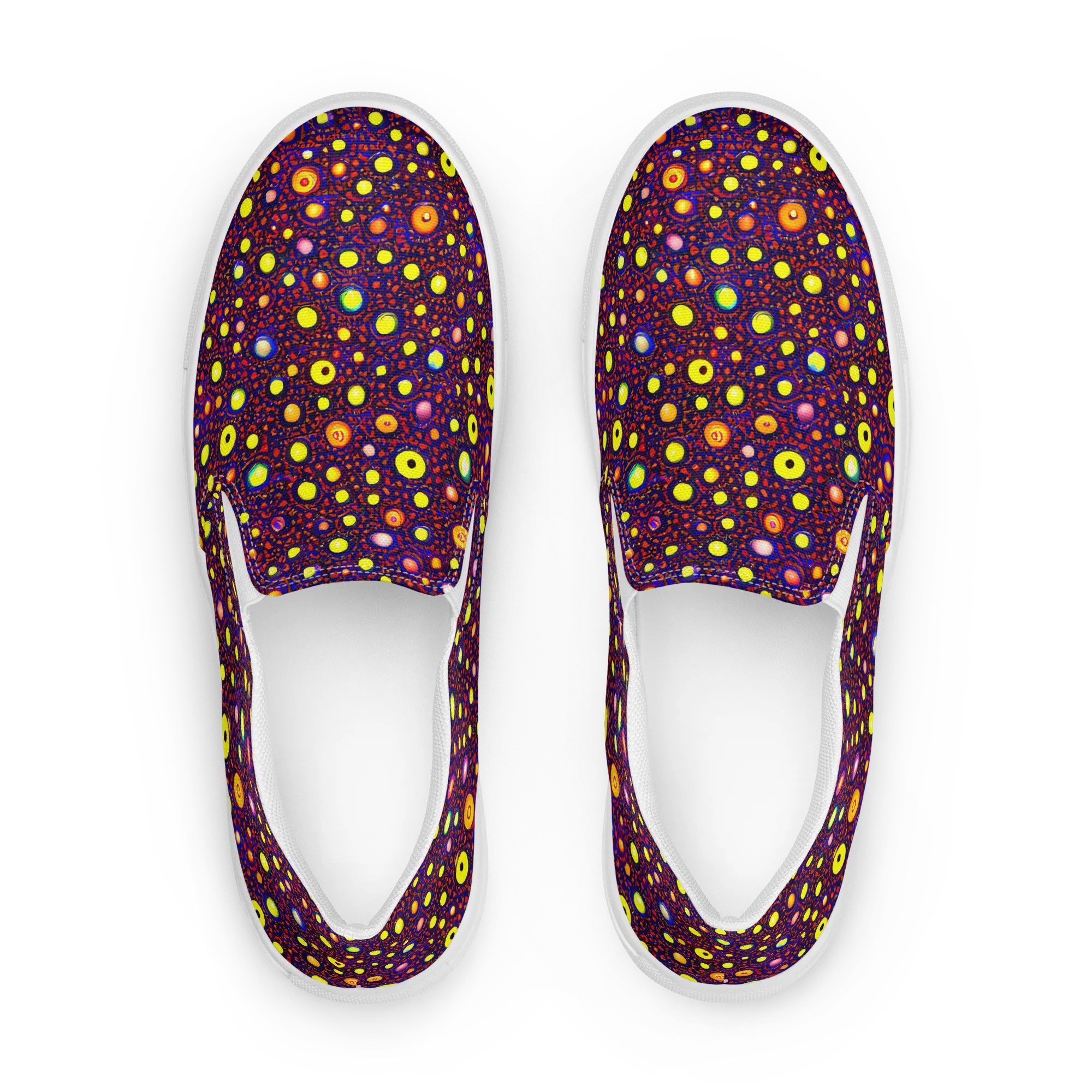 Cosmic Dotscape on Women's Slip-On Canvas Shoes — Front