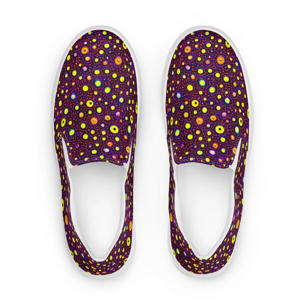 Cosmic Dotscape on Women's Slip-On Canvas Shoes — Front
