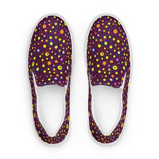 Cosmic Dotscape on a Women's Slip-On Canvas Shoes