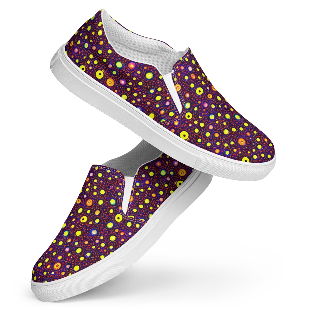 Cosmic Dotscape on Women's Slip-On Canvas Shoes — Front