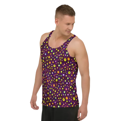 Cosmic Dotscape on a Men's Tank Top