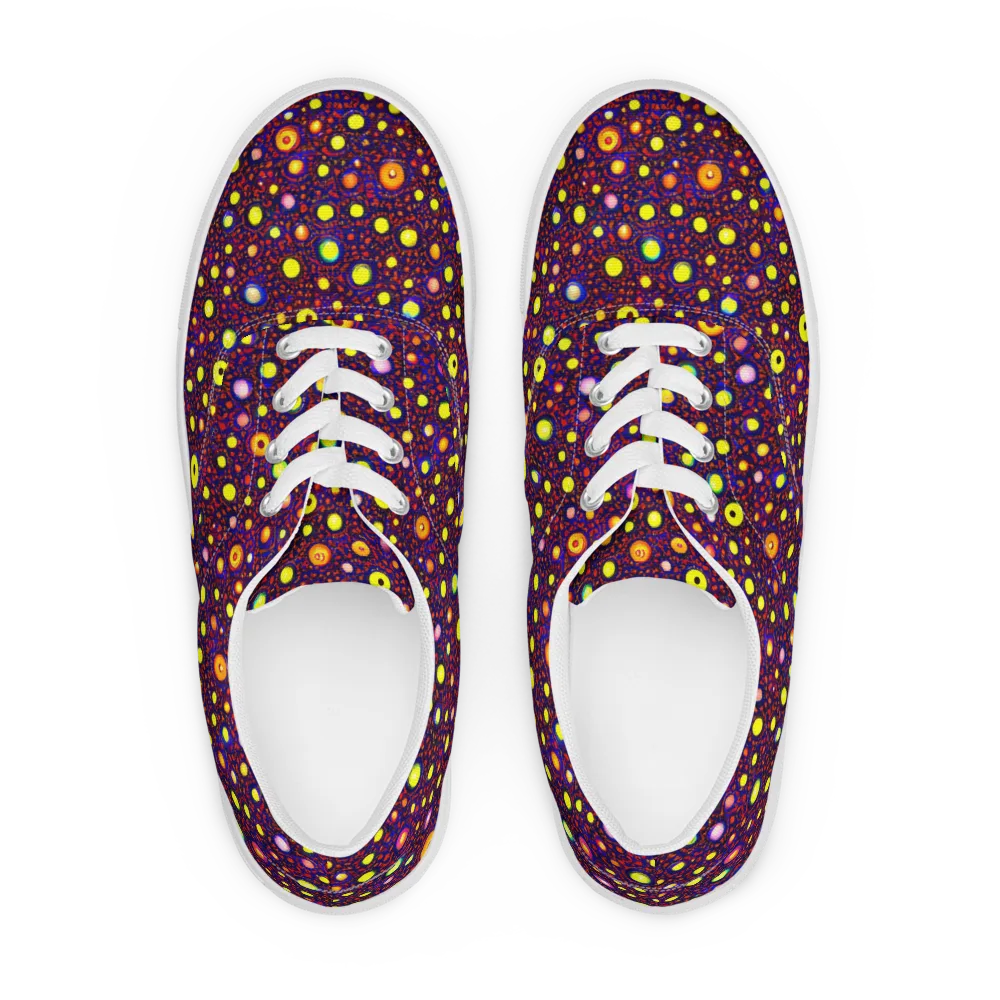 Cosmic Dotscape on Men's Lace-Up Canvas Shoes — Front