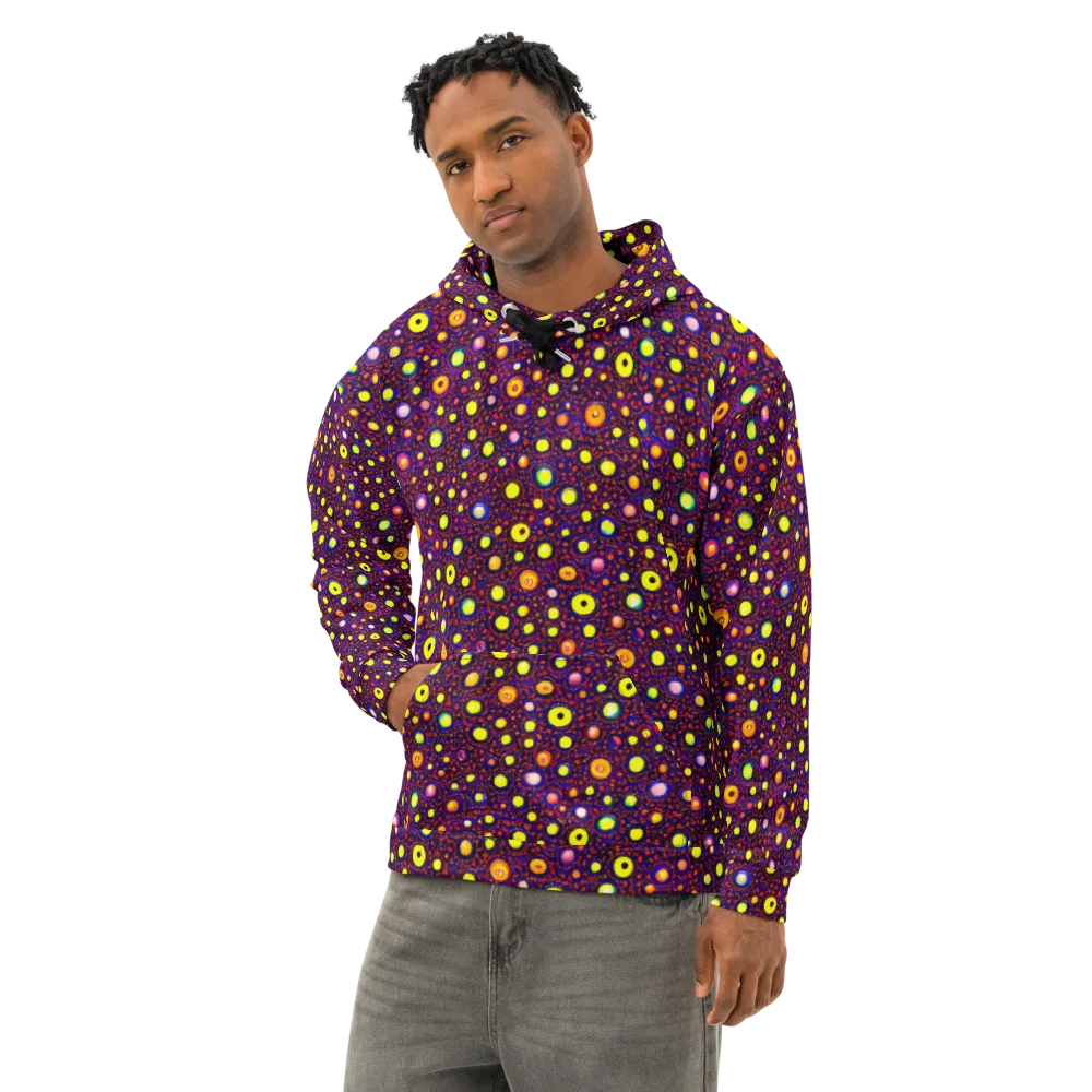 Cosmic Dotscape on Cotton Hoodie — Left Front