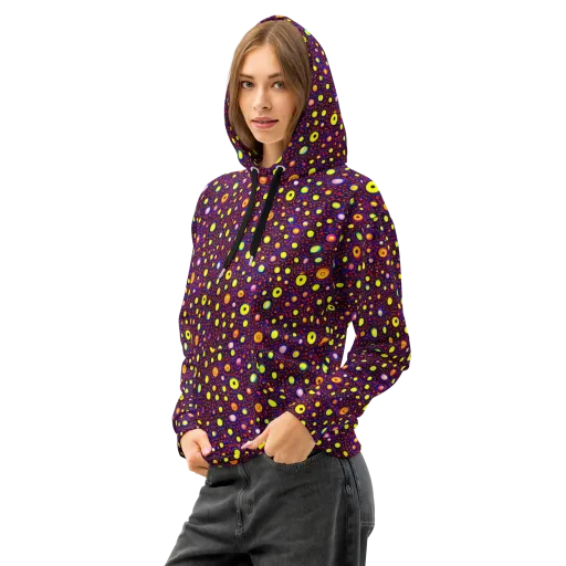 Cosmic Dotscape on a Cotton Hoodie