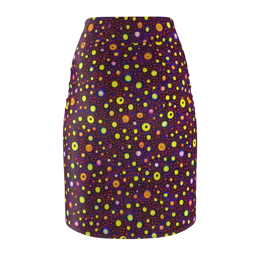 Cosmic Dotscape on Pencil Skirt — Back