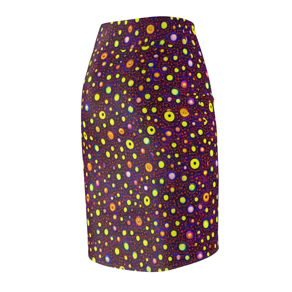 Cosmic Dotscape on Pencil Skirt — Back Side