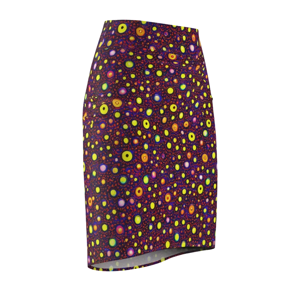 Cosmic Dotscape on Pencil Skirt — Front Side