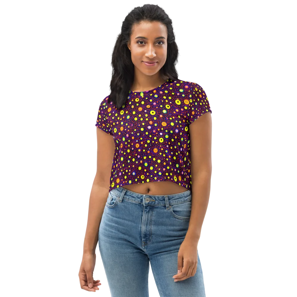 Cosmic Dotscape on Crop Tee — Front