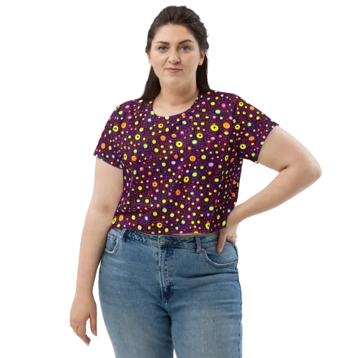 Cosmic Dotscape on a Crop Tee