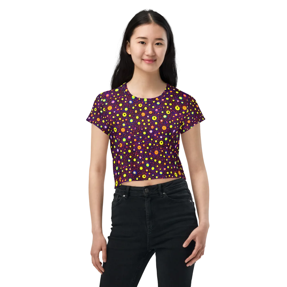 Cosmic Dotscape on Crop Tee — Front