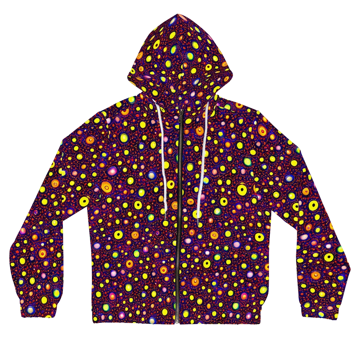 Cosmic Dotscape on Women's Full-Zip Hoodie — Front