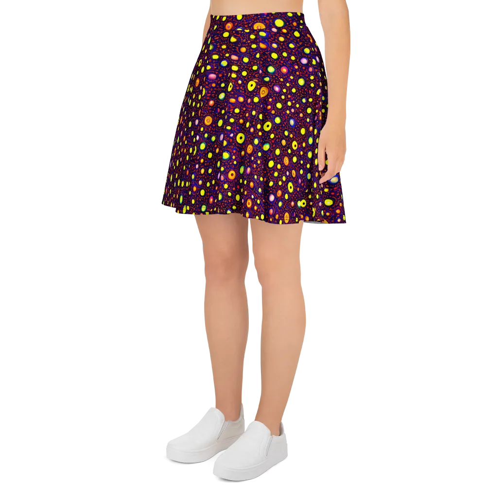 Cosmic Dotscape on Skater Skirt — Left