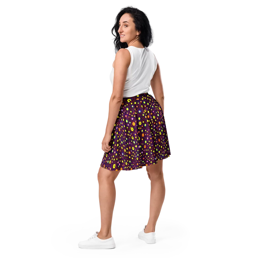 Cosmic Dotscape on Skater Skirt — Back