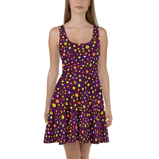 Cosmic Dotscape on a Skater Dress
