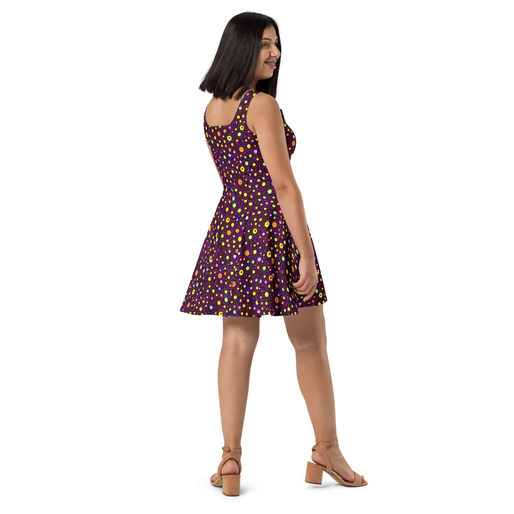 Cosmic Dotscape on Skater Dress — Right