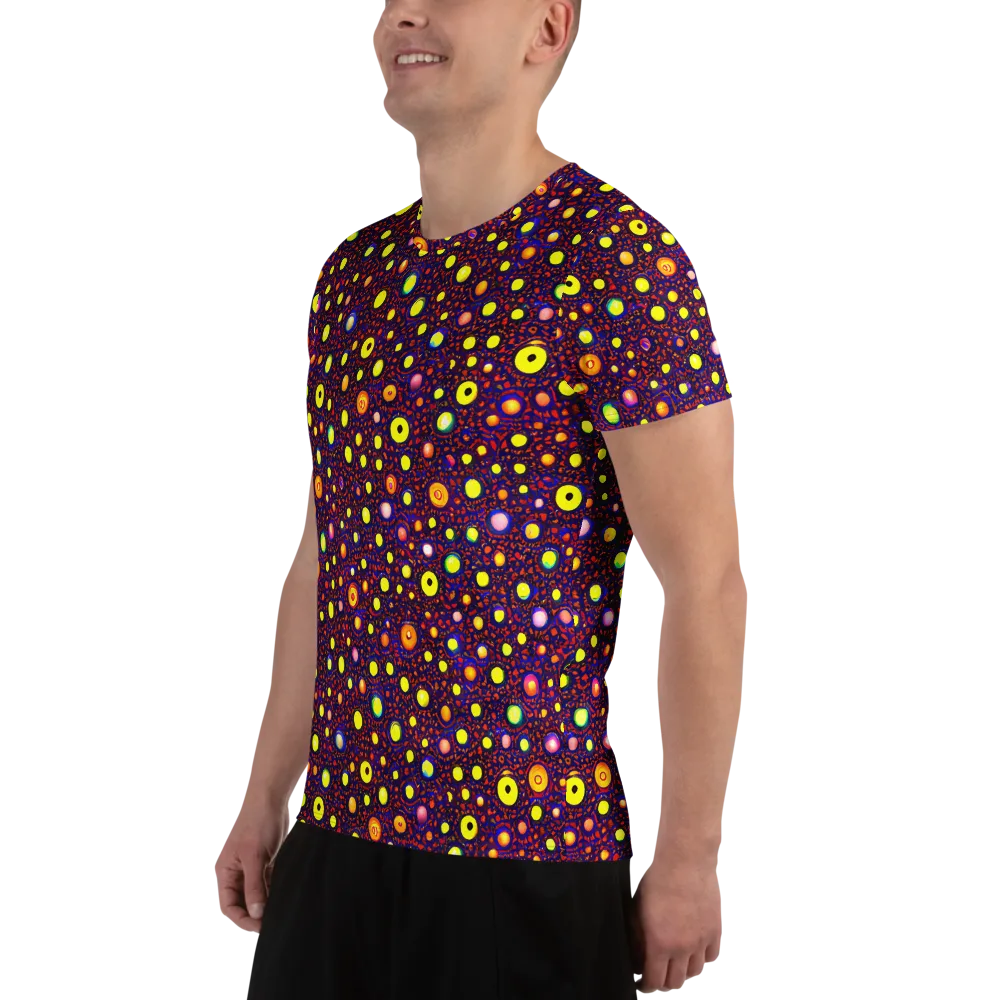 Cosmic Dotscape on Men's Athletic T-Shirt — Left