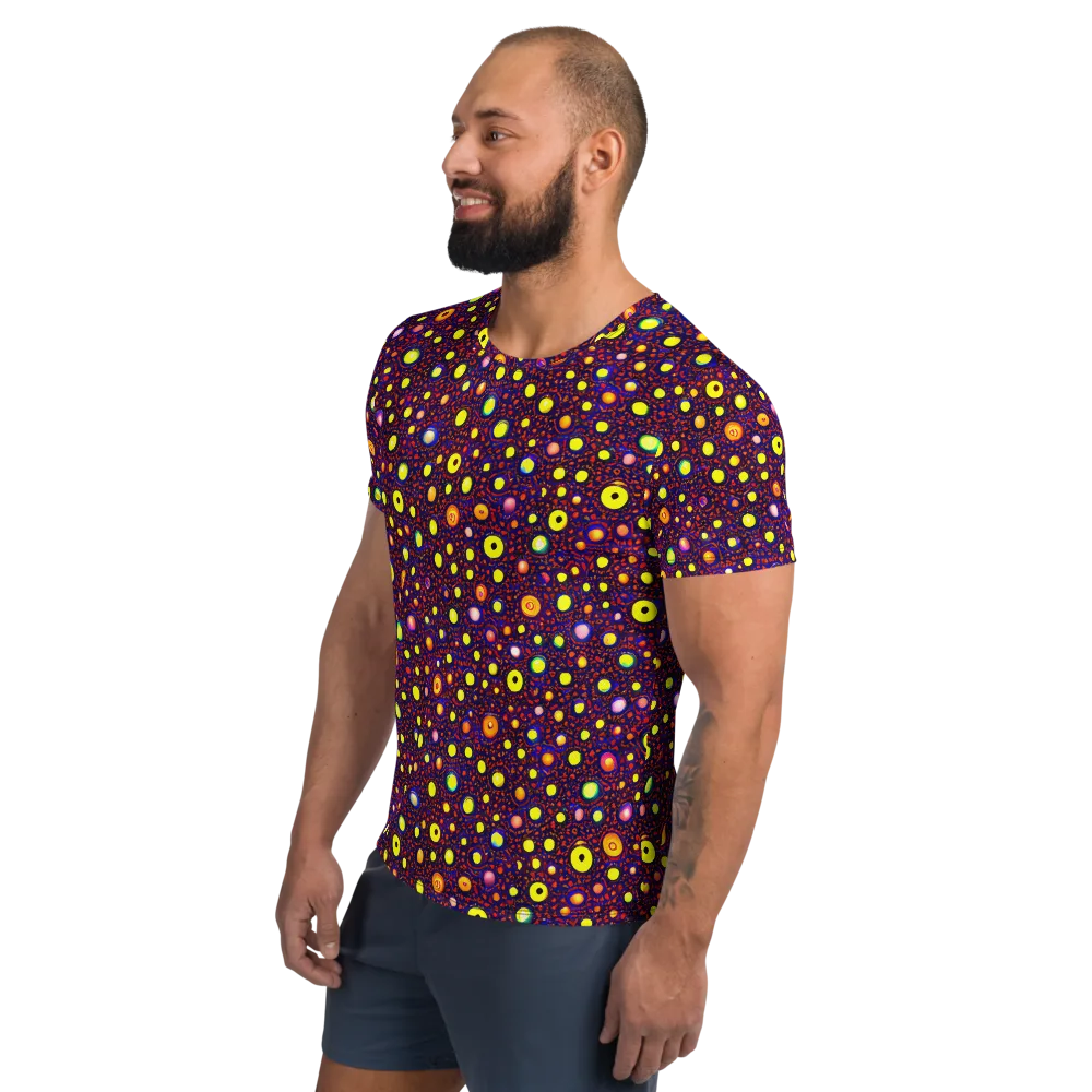 Cosmic Dotscape on Men's Athletic T-Shirt — Left
