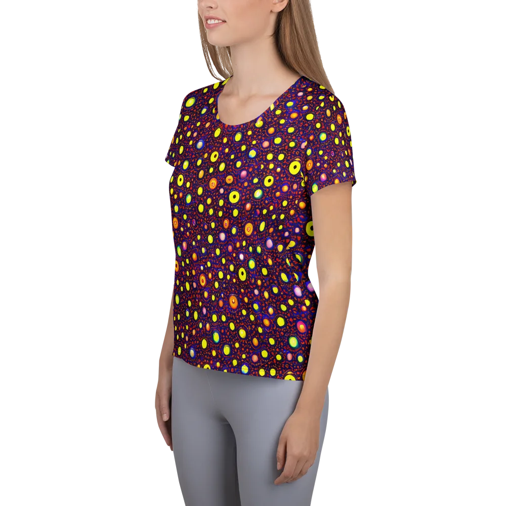 Cosmic Dotscape on Women's Athletic T-Shirt — Left