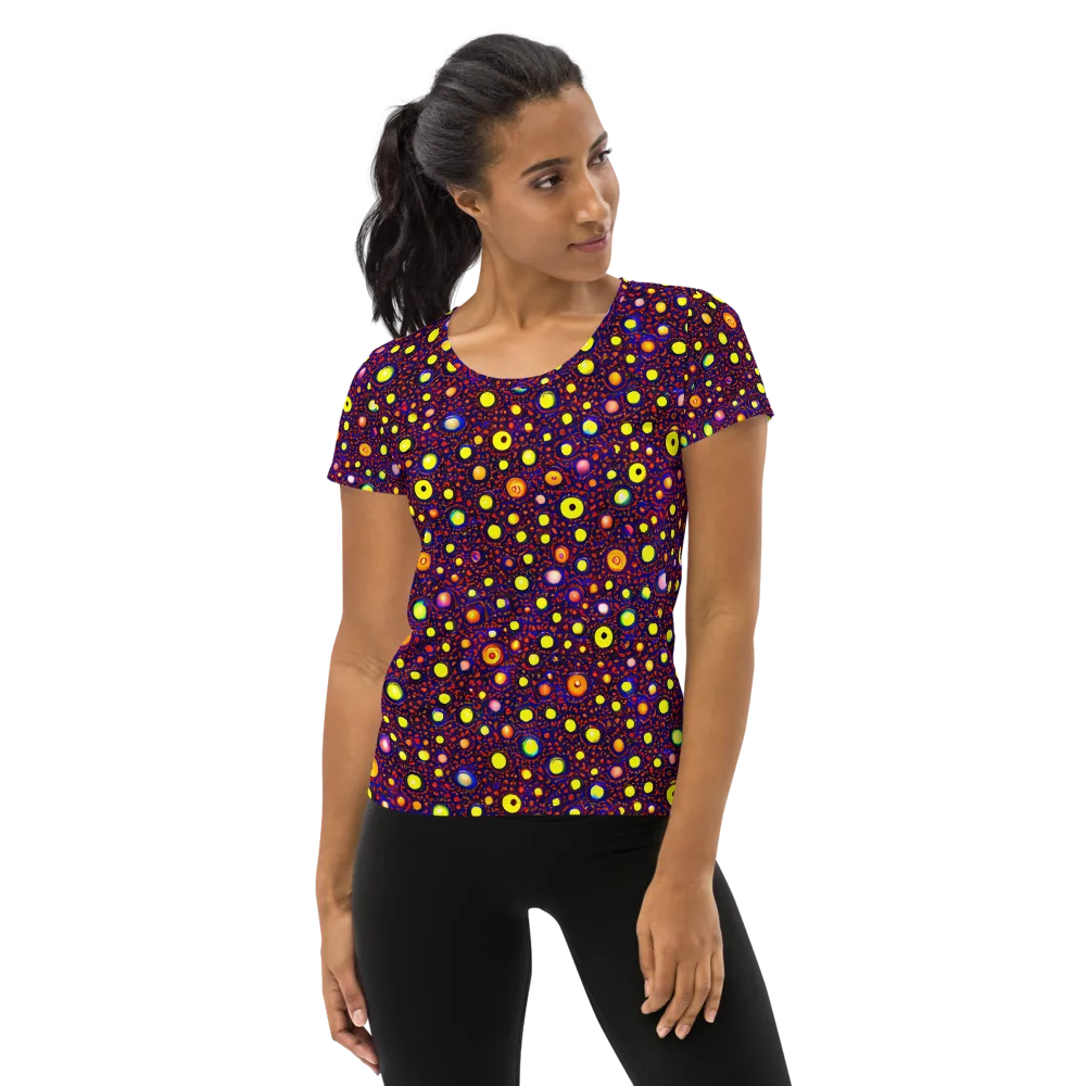 Cosmic Dotscape on Women's Athletic T-Shirt — Front